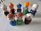 Vintage Fisher Price Little People Figure Lot Police firemen construction kids