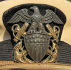 Ww2 Us Navy Usn Naval Officer Hat Cap Vintage Military Antique W  Sterling Badge