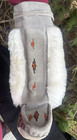 Vintage 1970s Ojibwe Native American Hand Made Beaded   Fur High Top Moccasins