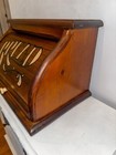 Vintage Wooden Roll Top Bread Box Country Kitchen Cottagecore 