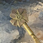 Vintage Art Nouveau Brass Letter Opener Featuring A Flower-shaped Handle