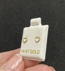    14k Solid Yellow Gold Open Heart Screwback Stud Earrings 5mm X 4 5mm   