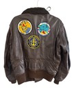 Us Navy Seabees Gulf War Leather Bomber Jacket Desert Storm shield Nas Sigonella