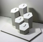 White Leather Wrapped Hexagon Ring Display Jewelry Bracelet Watch Display Holder