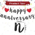 Black Happy Anniversary Banner  Party Decorations  We Black  Red 