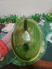 Vintage Indiana Glass Company  Green Iridescent Carnival Glass Hen On Nest