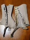 Rare  Amazing Ladies Antique Victorian Spats  Grey  Very Old  Shoe Coverings 