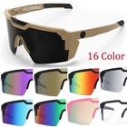 New High Quality Luxury Heat Wave Brand Sunglasses Square Conjoined Lens Cycling