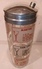 Vintage  Collectible Cocktail Shaker Glass With  Recipes
