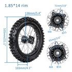 1 85x14 90 100-14 14  Rear Wheel Rim Tire For Dirt Pit Bike Kx85 Rm85 Cr85 Cr80