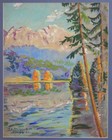 Beauty  1944 J k  Diernhumer Munchen Germany Colorful Gouache Landscape Painting