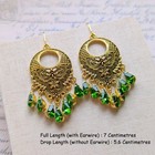 Gold Filigree Dangle Earrings     Vintage Boho Crystal Statement Ethnic Jewelry