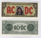 Ac dc Razors Edge Money Talks Angus Young Promotional One Dollar Bill 1990