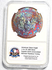 American Silver Eagle 2012   1 Oz  999  Monster Rainbow Toning Gem Uncirculated