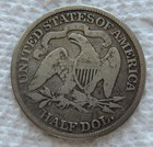 1869 Seated Liberty Silver Half Dollar Rare Key Date P Mint Mid Grade Cleaned