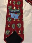 Classic Red Patterned Men s Tie - Hot Air Balloon Motif