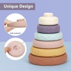 Soft Stacking Tower Building Blocks Sorter Ring Teether For Infants   Toddlers