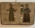 Antique Santos Retablo On Wood Circa 1850 From Ruins Of Church In Arizona