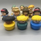 Disney Little People Mattel Snow Cinderella Belle Apple Dwarfs 2012 1990 Lot Vtg