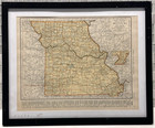 Antique Framed Missouri Roadmap 1939 Rand Mcnally Atlas  Cultural Decor Gifts