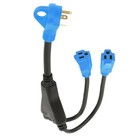 Rv Y-split Power Cord Adapter  30 Amp Male Plug To  2  15 Amp Female  Heavy