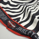 Vintage 1998 Harley Davidson Ralph Marlin Zebra Print Scarf 14 X 58 Inches