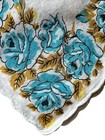 Set Of 3 Vintage Floral Handkerchiefs With Scalloped Edges   Rose Designs