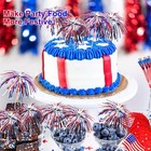 100pcs 4th Of July Cocktail Picks  6 6 Inch Fireworks Red White Blue
