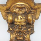 Vintage Gothic Horned Head Wall Corbel Shelf Gold Gilt Wood   Resin Italy