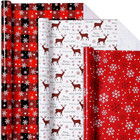Christmas Wrapping Paper Roll - Red White Black Buffalo Plaid Gift Wrapping Pape