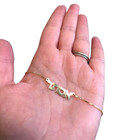 Personalized Hebrew Name Necklace 14k Yellow Gold Block Letters Handmade Jewelry