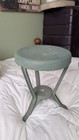 Antique Early 1900s Metal Cast Iron Dairy Milking Stool  Primitive-sage Green