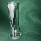 Qualia Flower 10  Vase Clear Glass Etched Flower  Perfectly Gorgeous  Look  