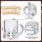 Meanplan 48 Pieces Mini Beer Mugs Bulk Shot Glasses Set 1oz Small Clear Stein   