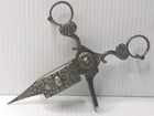 Antique Silver Plated Candle Snuffer  Wick Trimmer Scissors Ornate
