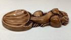 Handmade Vintage Ceramic Mushroom Spoon Rest Brown Kitchen Retro Wall Decor 1971