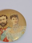 Antique King Edward Queen Alexandra Coronation Commemorative Button Pin