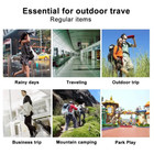 Men Black Waterproof Long Raincoat Rain Coat Hooded Trench Jacket Outdoor Hiking
