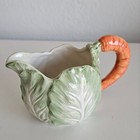 Fitz   Floyd Kensington Rabbit Sugar Bowl With Lid   Creamer 8oz Carrot Cabbage