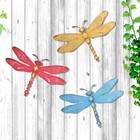  3 Pack Metal Dragonfly Wall Decor dragonfly Garden Decor    Style 1