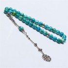 Natural Rain10mm Stone  Muslim Prayer Rosary 99 Beads Tasbih  misbaha  344-99 