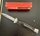Vintage Rare Black Handle Super-automatic Spring Assisted Knife