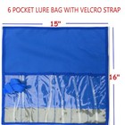 2 Pcs Blue Fishing Lure Bag - 6 Pocket Lure Jig Bags Roll Up Trolling Bag