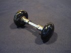 Very Nice Pair Antique Victorian Jet Black Porcelain Door Knobs - 1890 s