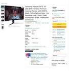 Samsung Odyssey G51c 32  Led Qhd Freesync Premium Gaming Monitor With Hdr10  Bla