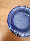 Vintage Advertising Glass Cobalt Blue Courage Beer Round Ashtray