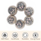 Wool Dryer Balls Sheep Design With Drawstring Bag  Natural Fabric Softener  6 Pk