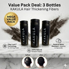 1 2 3 Kakula Keratin Hair Building Fibers 27 5g - Instant Thicker Fuller Hair