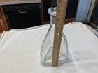 Vintage 3 Sided Clear Glass Decanter Bottle W o Cork  No Chips Or Cracks