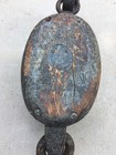   5   Antique Maritime Wooden Double Sheave Ship Block Tackle Pulley Iron Hook    